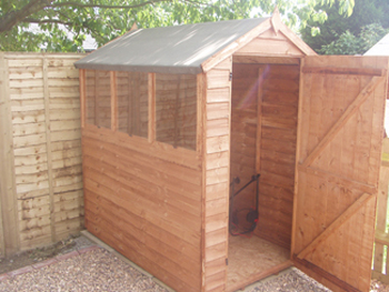 Sheds range from 4ft by 4ft (ideal for tool storage) up to much larger 